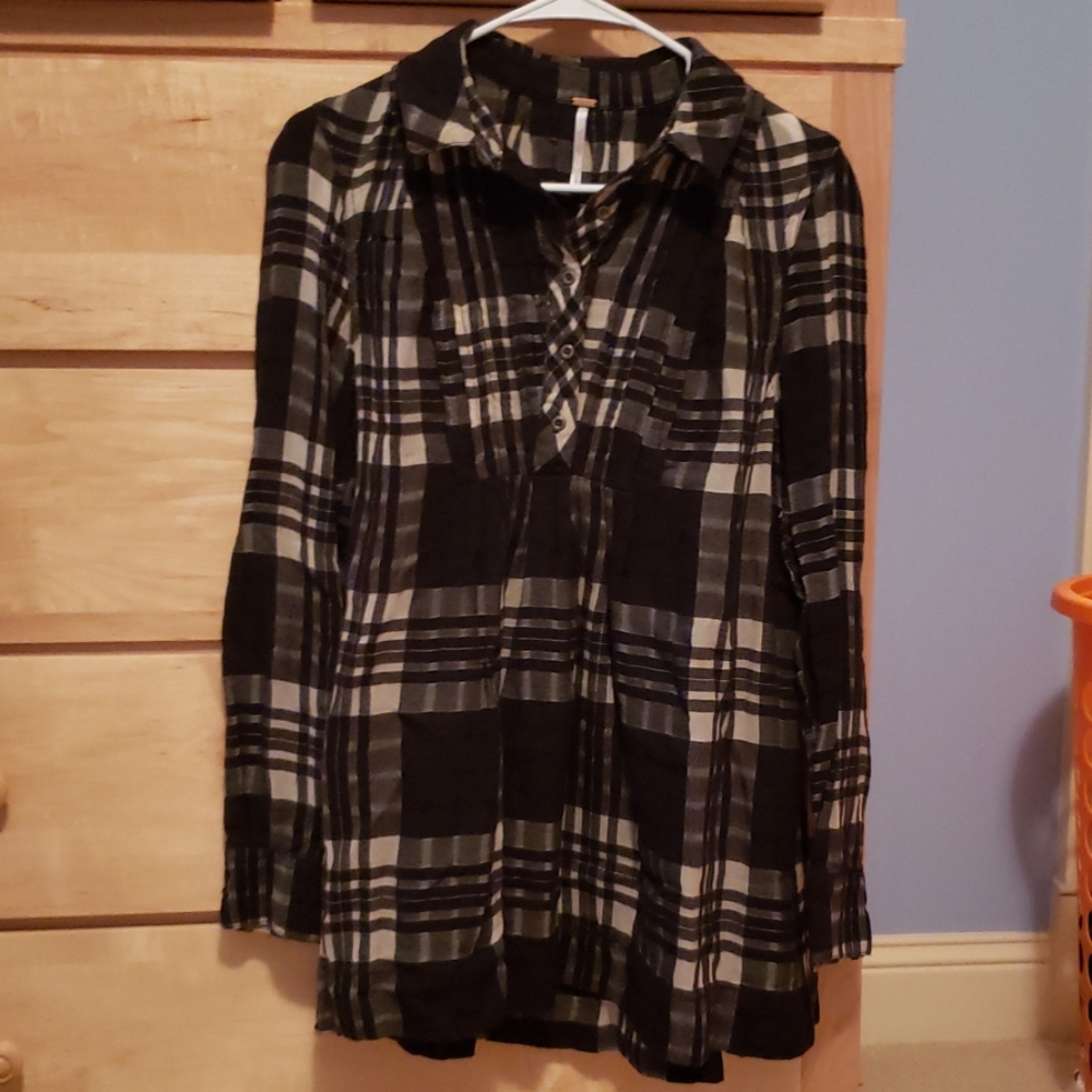 Free People Flannel Tunic S